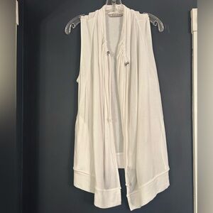 Athleta White Sleeveless Open Front Vest